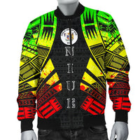 Niue Men Bomber Jackets - Polynesian Tattoo Reggae - Polynesian Pride