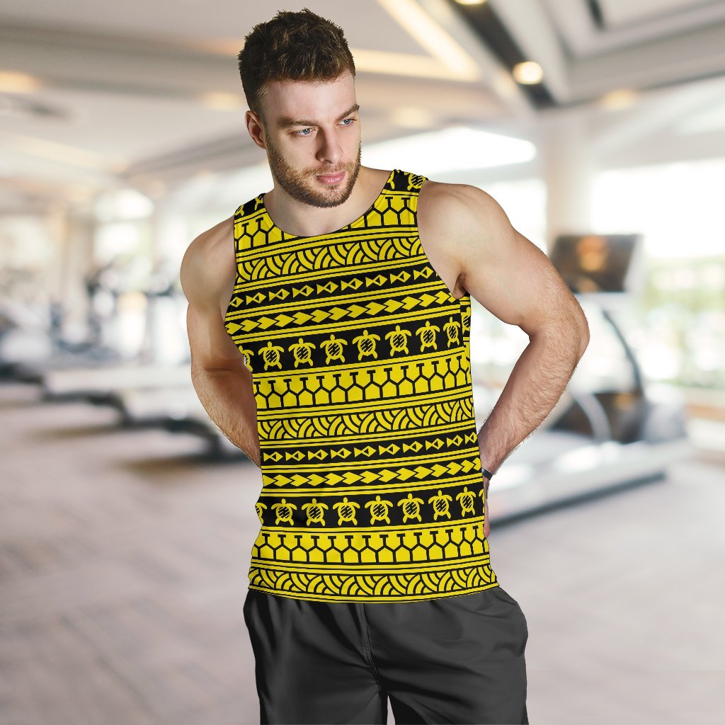 Polynesian Tattoo Tribal Yellow Hawaii Men's Tank Top - Polynesian Pride
