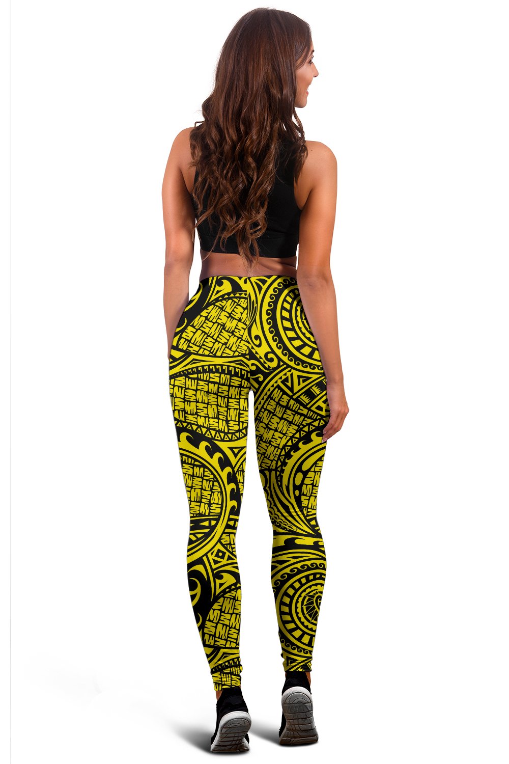 Polynesian Maori Lauhala Yellow Hawaii Women's Leggings AH - Polynesian Pride