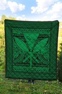 Hawaii Polynesian Kanaka Maoli Premium Quilt Green - Polynesian Pride