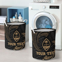 Guam Polynesian Custom Personalised Laundry Basket - Gold Tribal Wave - Polynesian Pride