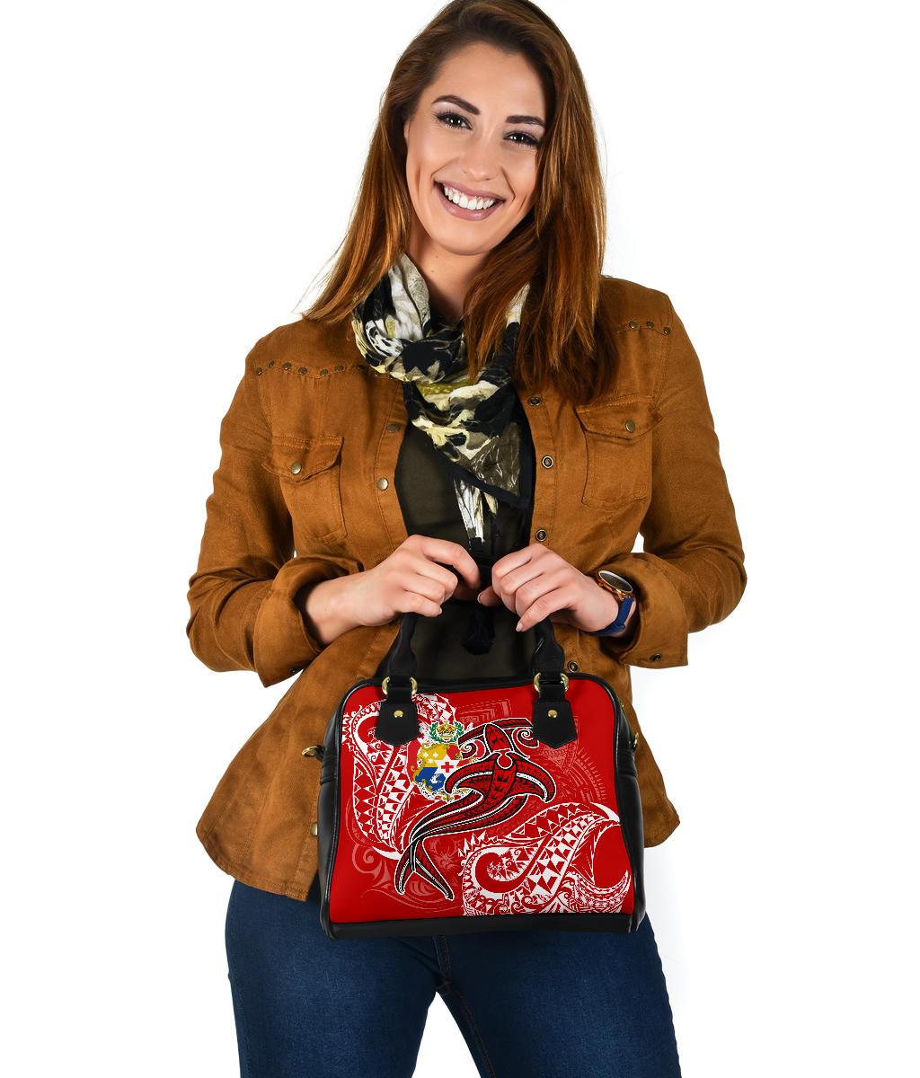Tonga Shoulder Handbag - Red Shark Polynesian Tattoo - Polynesian Pride