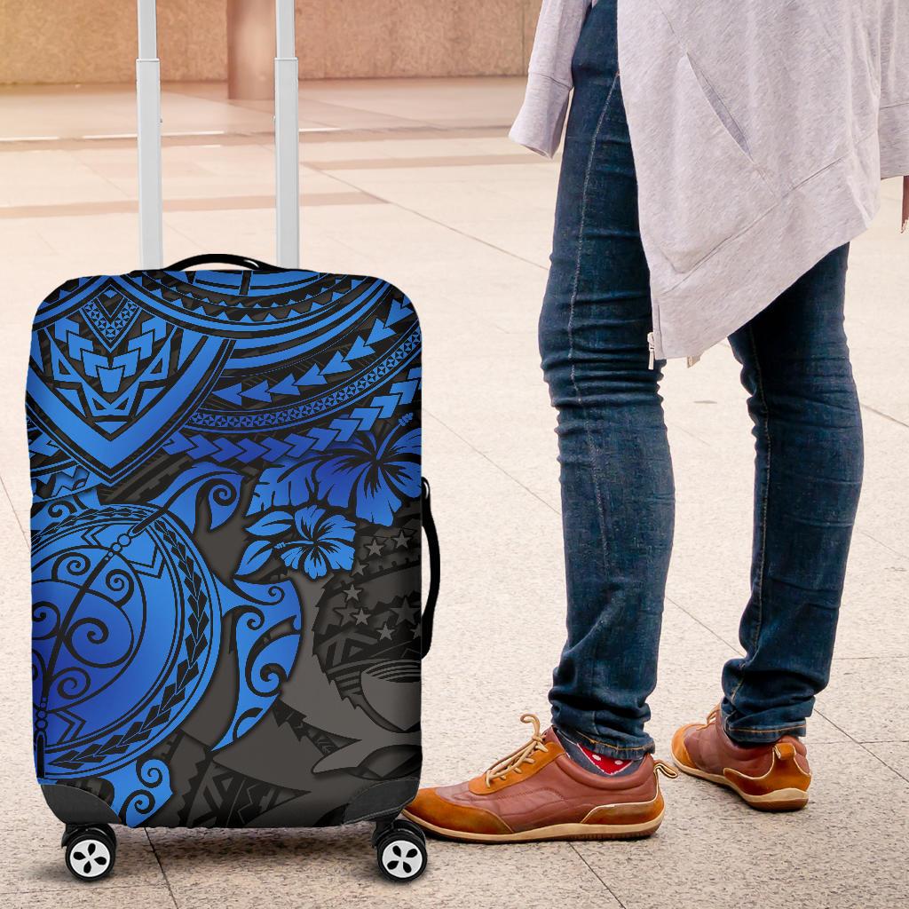 Pohnpei Polynesian Luggage Covers - Polynesian Blue Turtle - Polynesian Pride