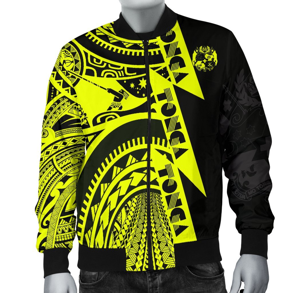 Polynesian Men's Bomber Jackets - Maui Moana Tattoo with Seal Tonga - Polynesian Pride