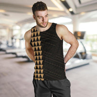 Hawaii Kakau Polynesian Anchor Personalized Men's Tank Top - Gold - Polynesian Pride