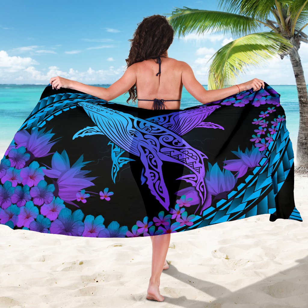 Hawaii Whale Polynesian Hibiscus Sarong - Lae Style - Polynesian Pride