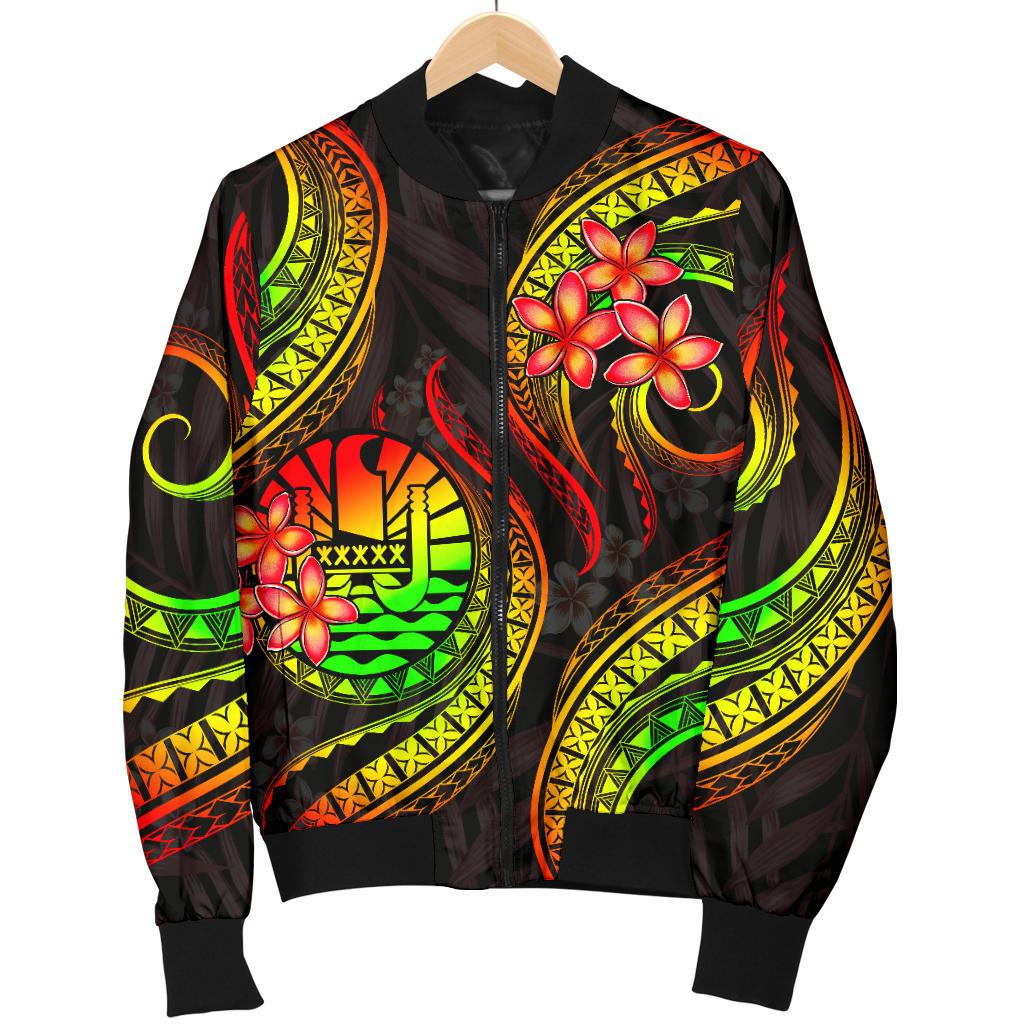 Tahiti Polynesian Men Bomber Jacket - Reggae Plumeria REGGAE - Polynesian Pride