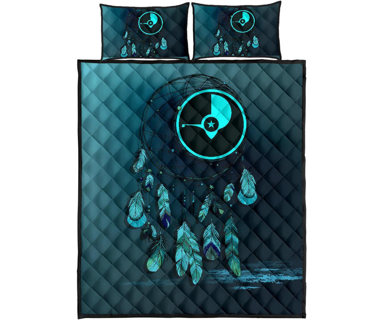 Yap Polynesian Quilt Bed Set Dreamcatcher Blue - Polynesian Pride