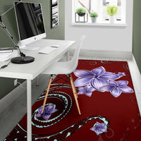 Plumeria Violet Polynesia Red Area Rug AH - Polynesian Pride
