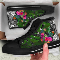 Pohnpei High Top Shoes - Turtle Plumeria Banana Leaf - Polynesian Pride