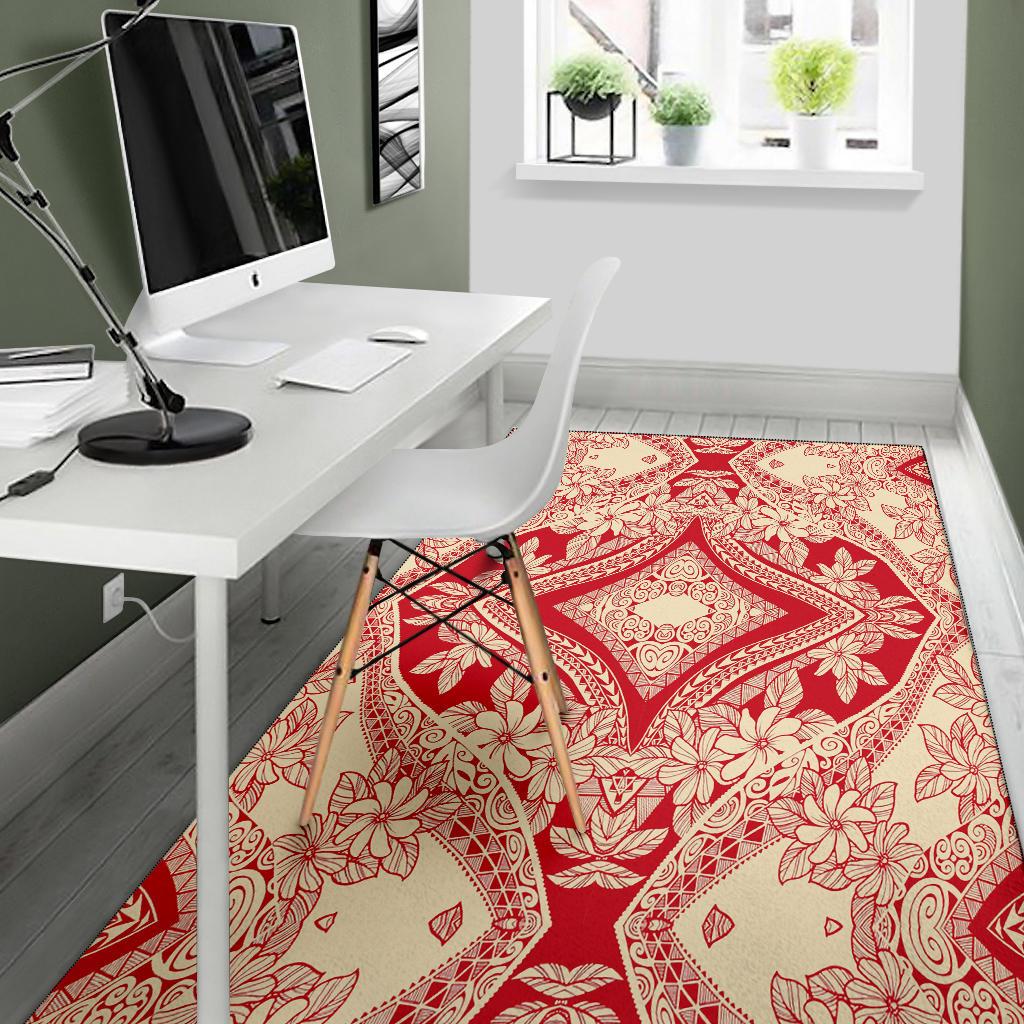 Polynesian Red And Nude Area Rug - Polynesian Pride
