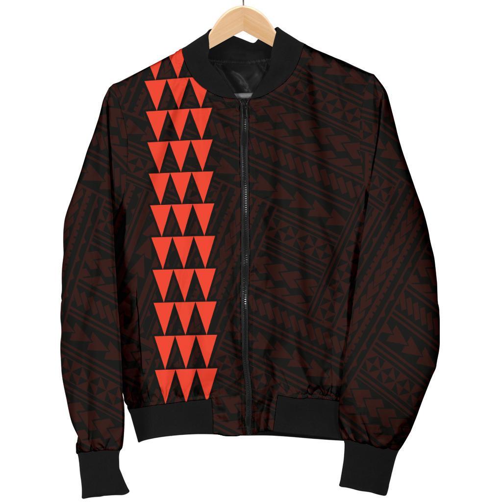 Hawaii Kakau Polynesian Turtle Map Personalized Men's Bomber Jacket - Orange - Polynesian Pride