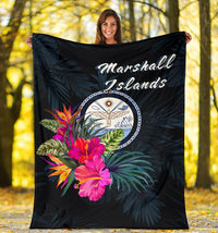 Marshall Islands Polynesian Premium Blanket - Tropical Flower - Polynesian Pride