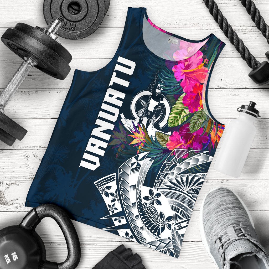 Vanuatu Polynesian Men's Tank Top - Summer Vibes Blue - Polynesian Pride