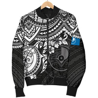 Yap Polynesian Bomber Jacket (Men) - White Turtle - Polynesian Pride