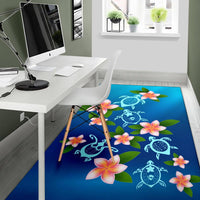 Turtle Polynesian Plumeria Area Rug AH - Polynesian Pride