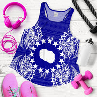 Cook Islands Polynesian Women Tank Top Map Blue - Polynesian Pride
