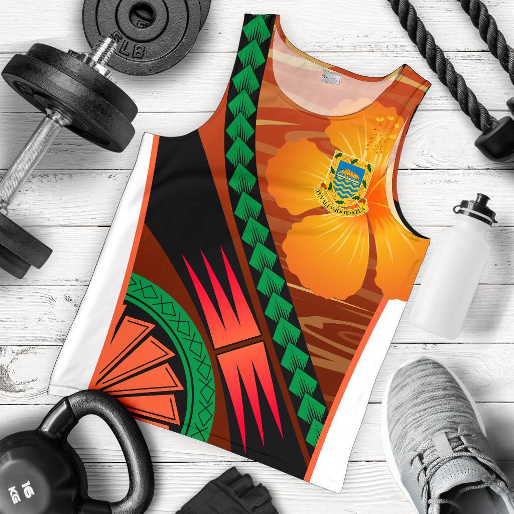 Vanuatu Polynesian Men Tank Top - Sport Style Orange - Polynesian Pride
