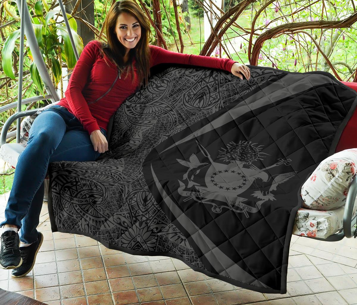 Cook Islands Coat Of Arms Polynesian Premium Quilt - Circle Style - 09 - Polynesian Pride
