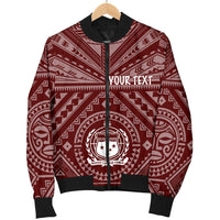 Samoa Personalised Men's Bomber Jacket - Samoa Seal In Polynesian Tattoo Style (Red) - Polynesian Pride