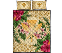 Hawaii Quilt Bed Set - Kanaka Maoli Quilt Bed Set Strong Pattern Hibiscus Plumeria AH - Polynesian Pride