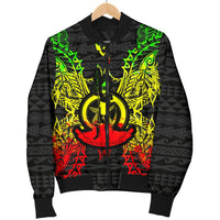 Vanuatu Polynesian Men's Bomber Jacket Map Reggae - Polynesian Pride