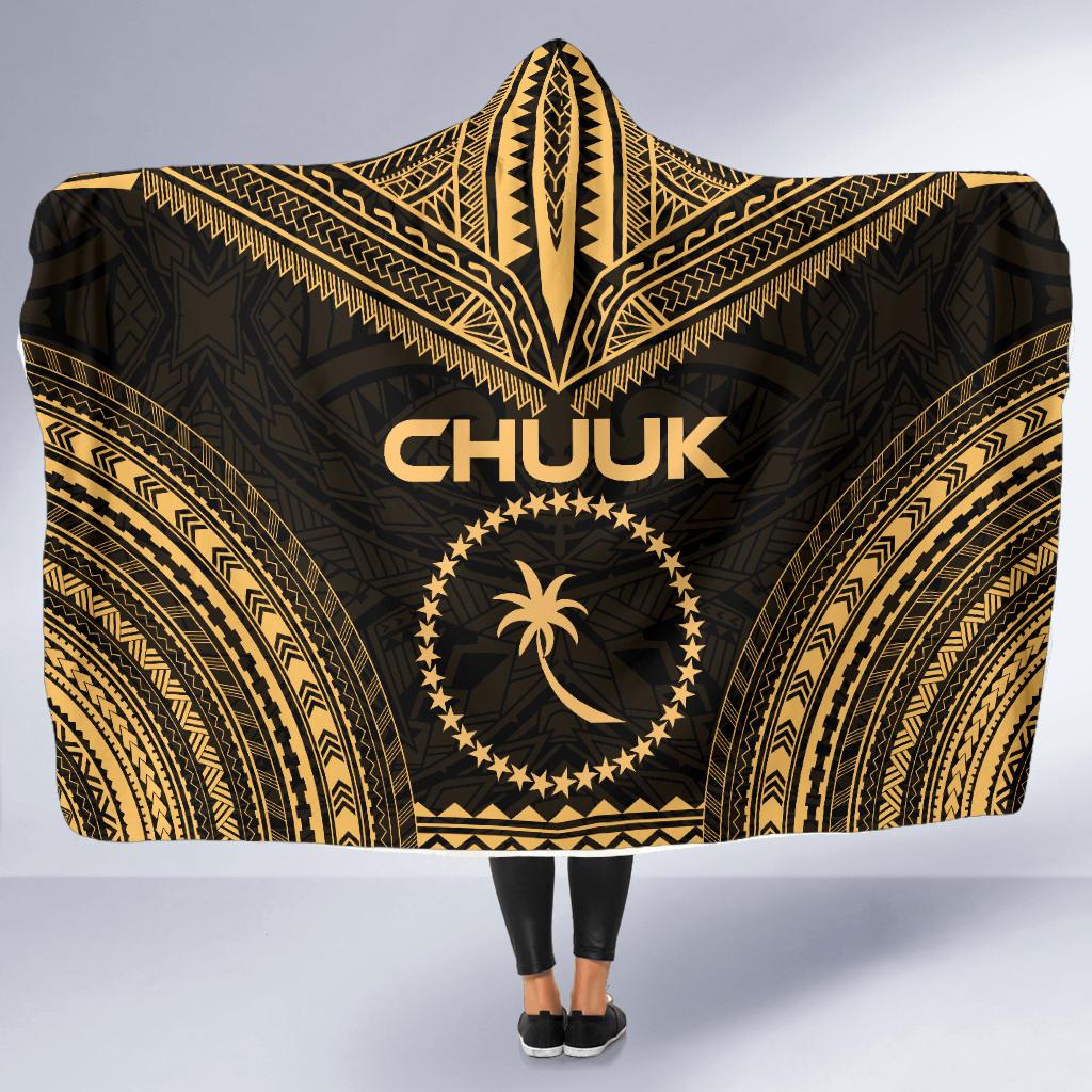 Chuuk Polynesian Chief Hooded Blanket - Gold Version - Polynesian Pride