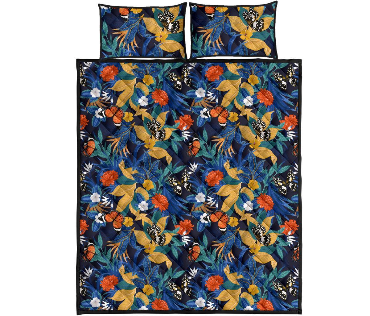 Hawaii Quilt Bed Set Tropical Buttterfly And Flower AH - Polynesian Pride