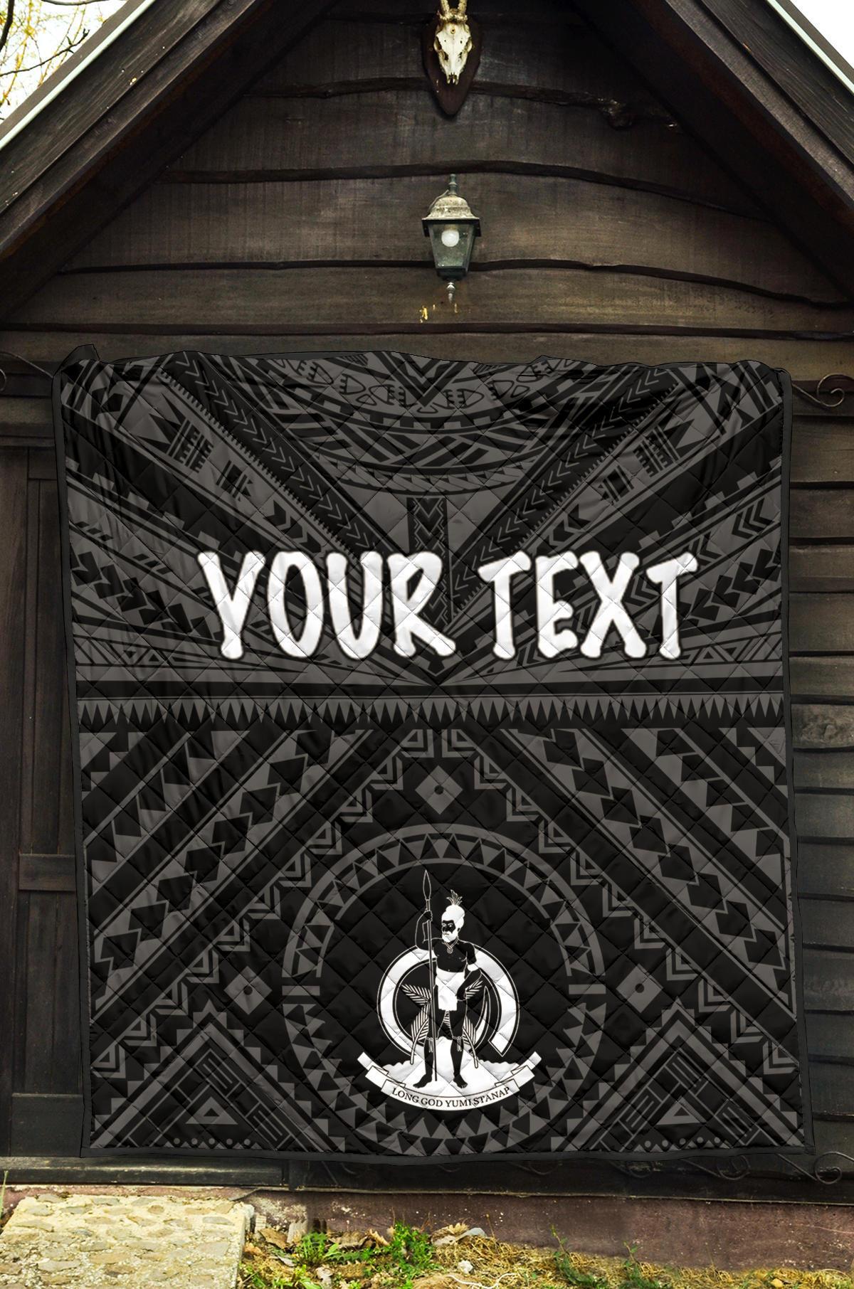 Vanuatu Personalised Premium Quilt - Vanuatu Seal With Polynesian Tattoo Style - Polynesian Pride