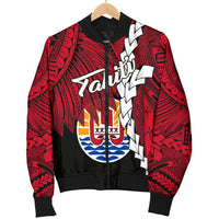 Tahiti Polynesian Men's Bomber Jacket - Tribal Wave Tattoo Flag Style - Polynesian Pride