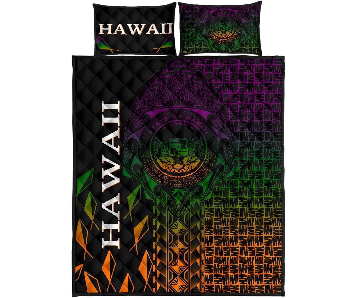 Hawaii Quilt Bed Set - Hawaii Seal Rocket Style - Polynesian Pride