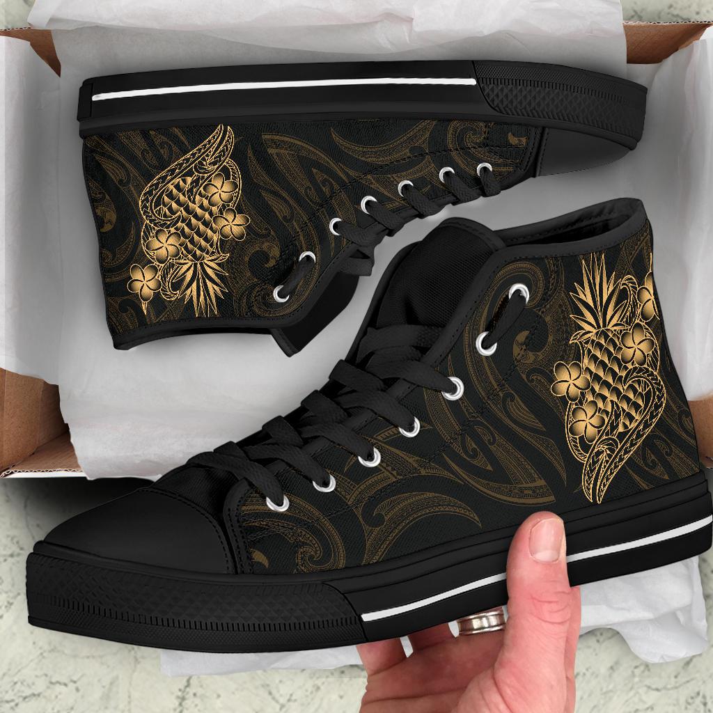 Polynesian High Top Shoes - Gold Pineapple - Polynesian Pride