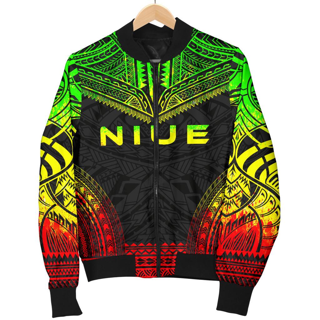 Niue Polynesian Chief Women'S Bomber Jacket - Reggae Version - Polynesian Pride