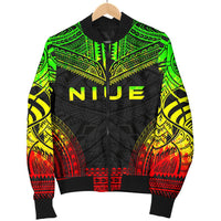 Niue Polynesian Chief Women'S Bomber Jacket - Reggae Version - Polynesian Pride