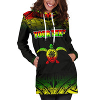 Turtle Custom Personalised Women's Hoodie Dress - Polynesian Reggae Fog - Polynesian Pride