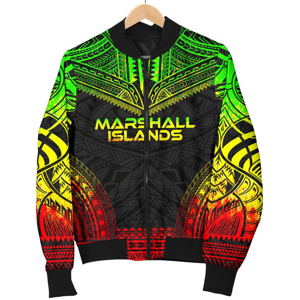 Marshall Islands Polynesian Chief Men's Bomber Jacket - Reggae Version - Polynesian Pride