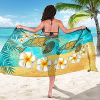 Hawaii Turtle Plumeria Summer Sarong - Sea Style - AH - Polynesian Pride