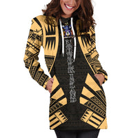 Norfolk Island Hoodie Dress - Polynesian Tattoo Gold - Polynesian Pride