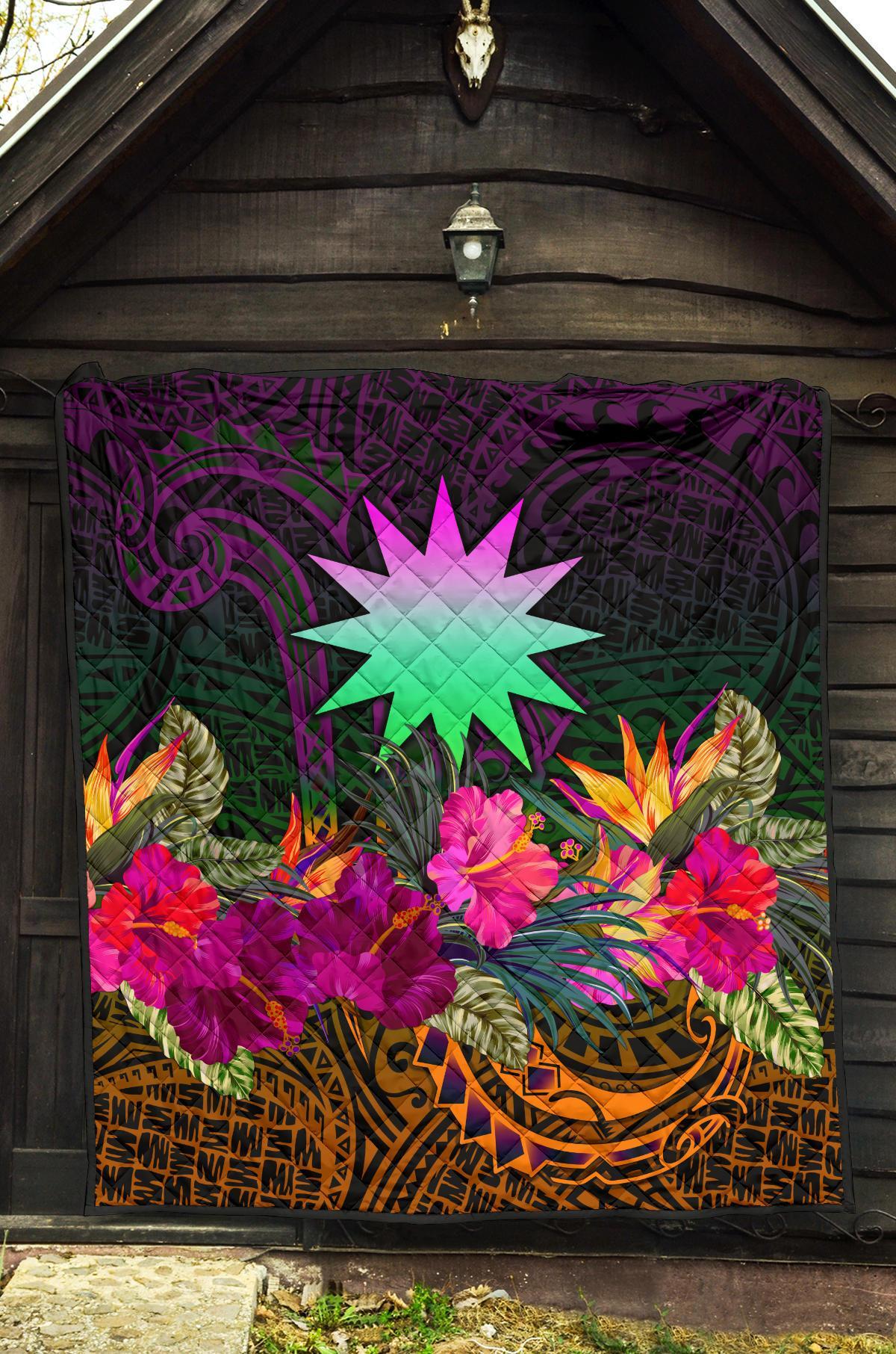 Nauru Premium Quilt - Summer Hibiscus - Polynesian Pride
