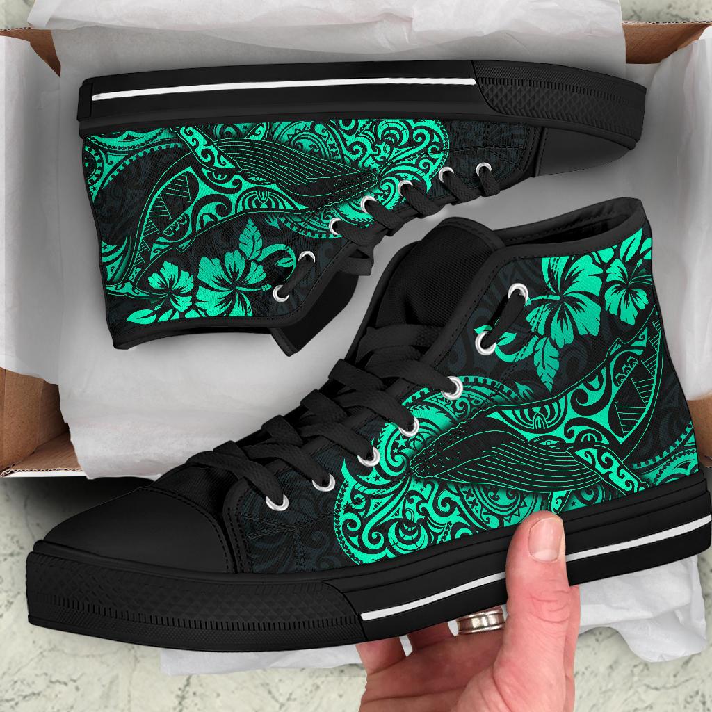 Polynesian Hawaii High Top - Polynesian Turquoise Humpback Whale - Polynesian Pride