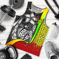 Kosrae Micronesia Men's Tank Top Reggae - Turtle With Hook - Polynesian Pride