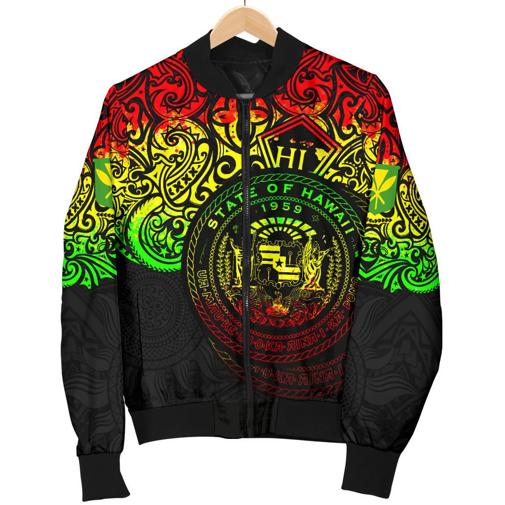 Polynesian Hawaii Bomber Jacket (Men) - Pride of Hawaii (Reggae) - Polynesian Pride