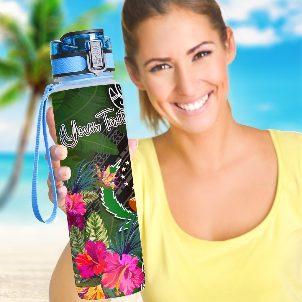 Pohnpei Custom Personalised Hydro Tracking Bottle - Turtle Plumeria Banana Leaf - Polynesian Pride