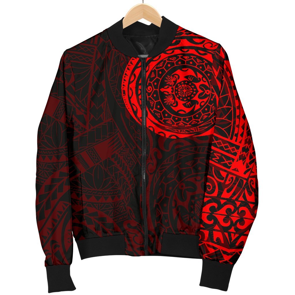 Polynesian Tattoo Style Men's Bomber Jacket Red - Polynesian Pride