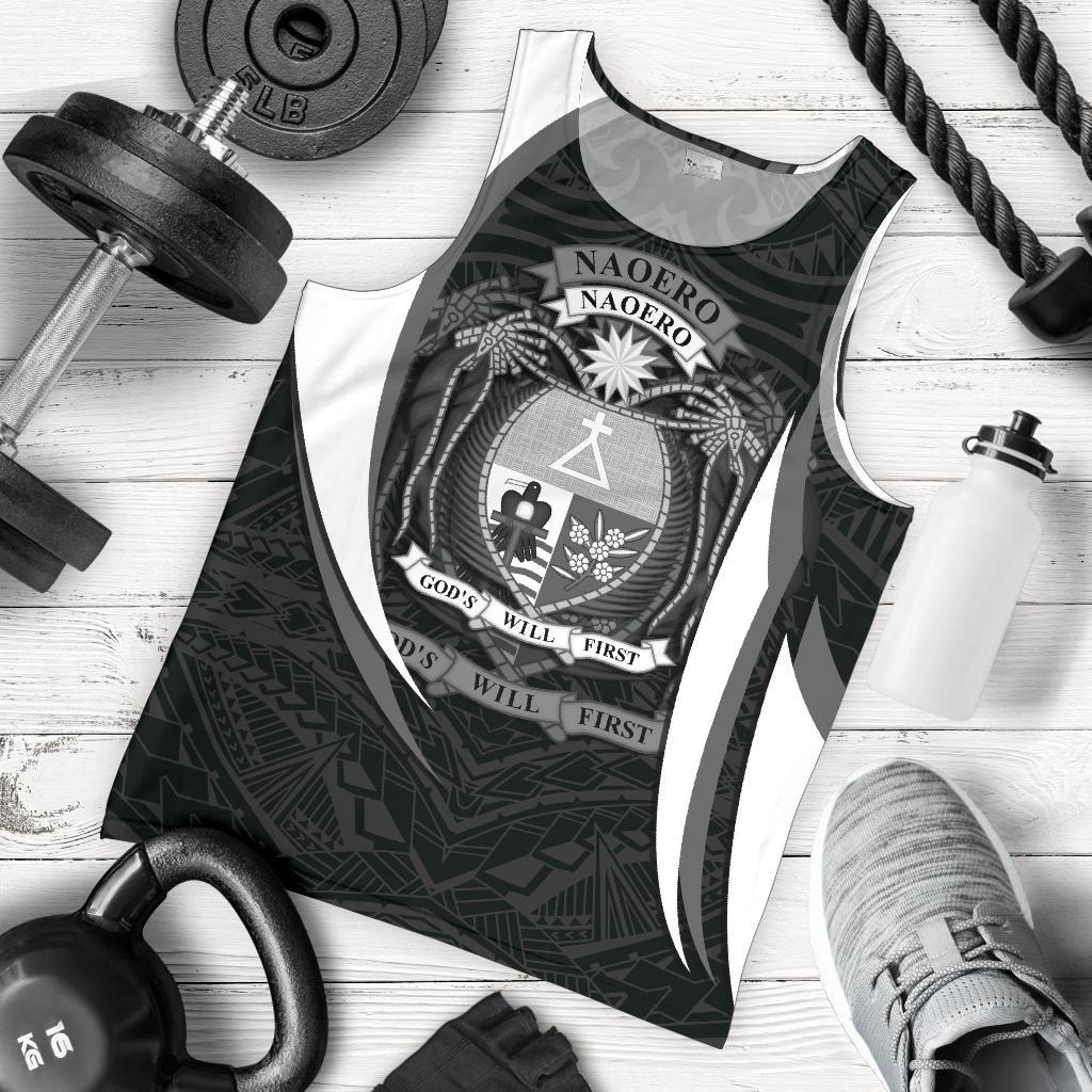 Nauru Polynesian Tank Top (Men) - Nauru Spirit (White) White - Polynesian Pride