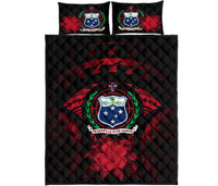 Samoa Polynesian Quilt Bed Set Hibiscus Red - Polynesian Pride