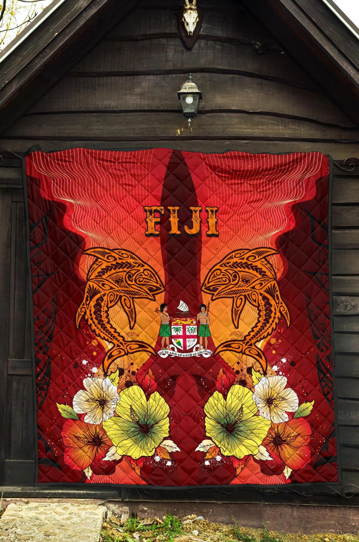 Fiji Premium Quilt - Tribal Tuna Fish - Polynesian Pride