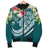 Polynesian Hawaii Men's Bomber Jacket - Summer Plumeria - Polynesian Pride
