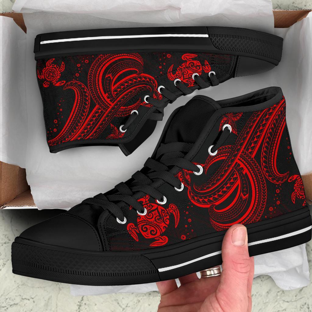 Kosrae High Top Shoes - Red Turtle - Polynesian Pride