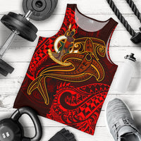 Vanuatu Polynesian Men's Tank Top - Red Shark Polynesian Tattoo Red - Polynesian Pride
